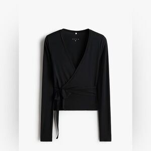 H&M SPORTS WRAP TOP IN MODAL